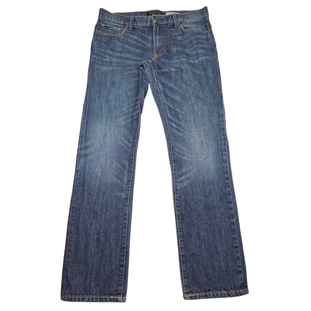 Aeropostale Slim Straight Denim Jeans Blue Whiskered Sz 32x32